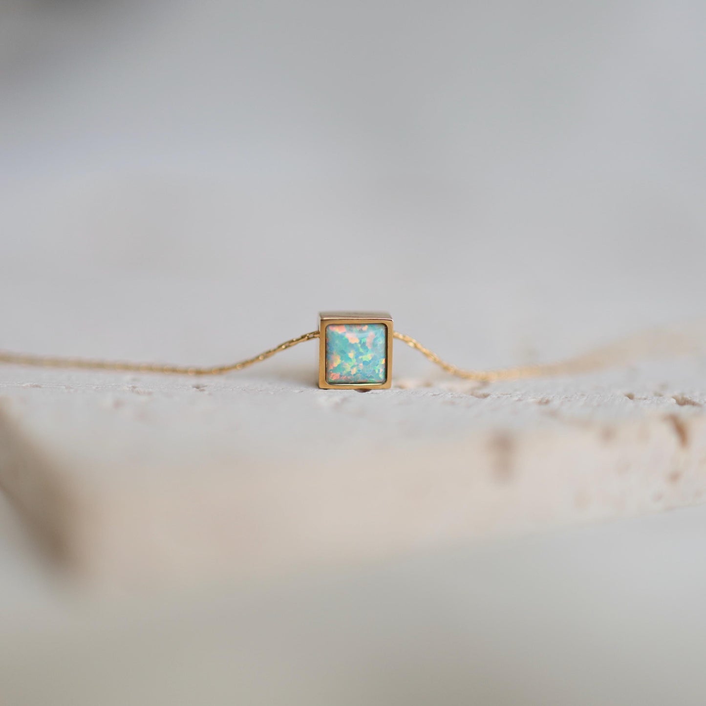 Natural Blue Opal Necklace,