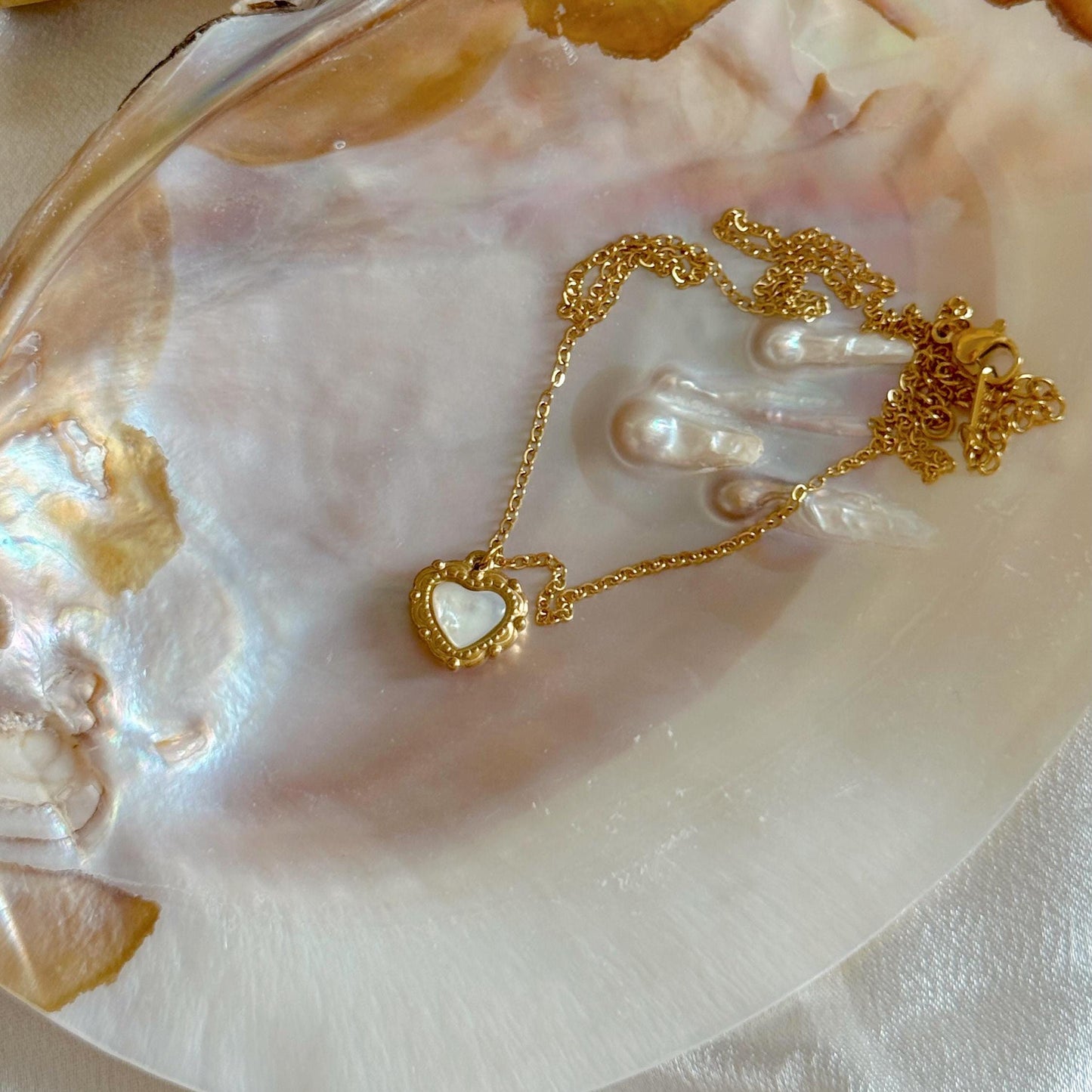 Vintage Gold Heart Necklace