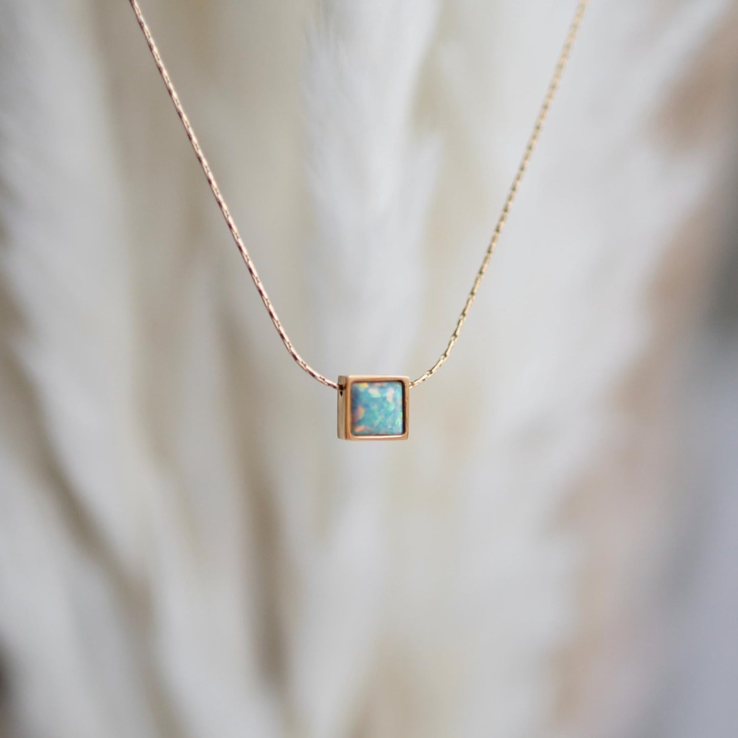 Natural Blue Opal Necklace,