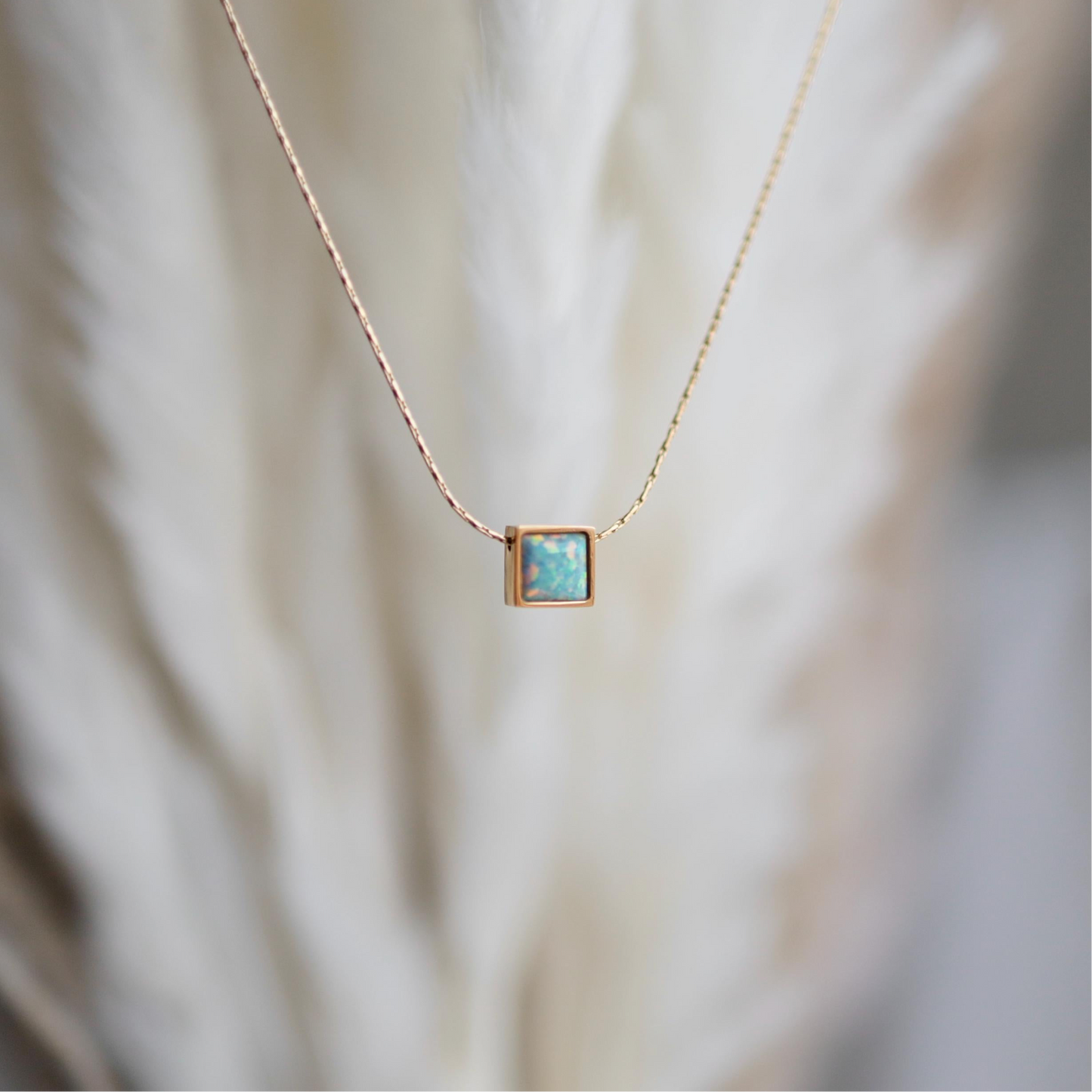 Natural Blue Opal Necklace,